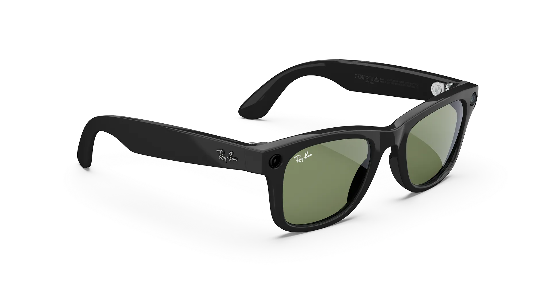 RayBan WayFarer Gen2 Shiny Black (RW4012), Green Lenses, S53 (L)