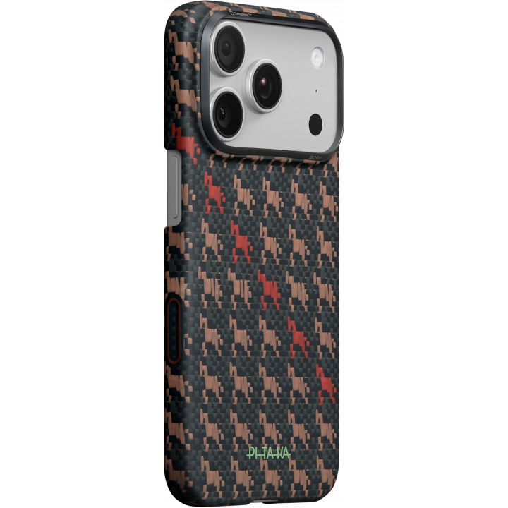 Ultra-Slim Case Pitaka 17 Pro Max, Happiness Rides, Ebon Kylin (Black-Brown)