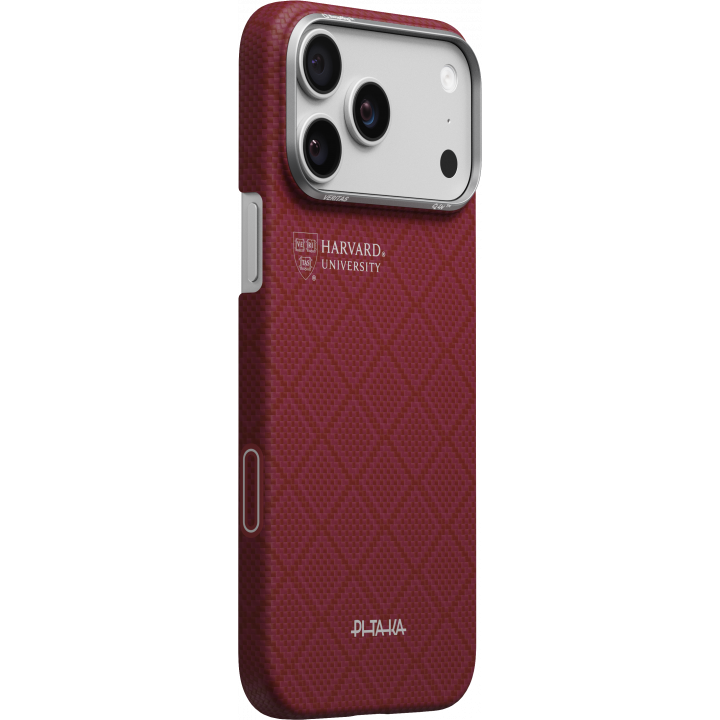 Ultra-Slim Case Pitaka 17 Pro Max, PitaTap, Harvard Crimson (Red)