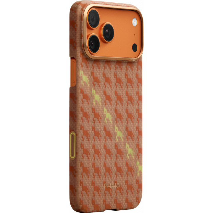 Ultra-Slim Case Pitaka 17 Pro Max, PitaTap, Amber (Orange)