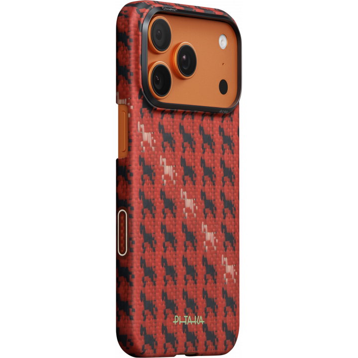 Ultra-Slim Case Pitaka 17 Pro Max, PitaTap (Happiness Rides) Maroon