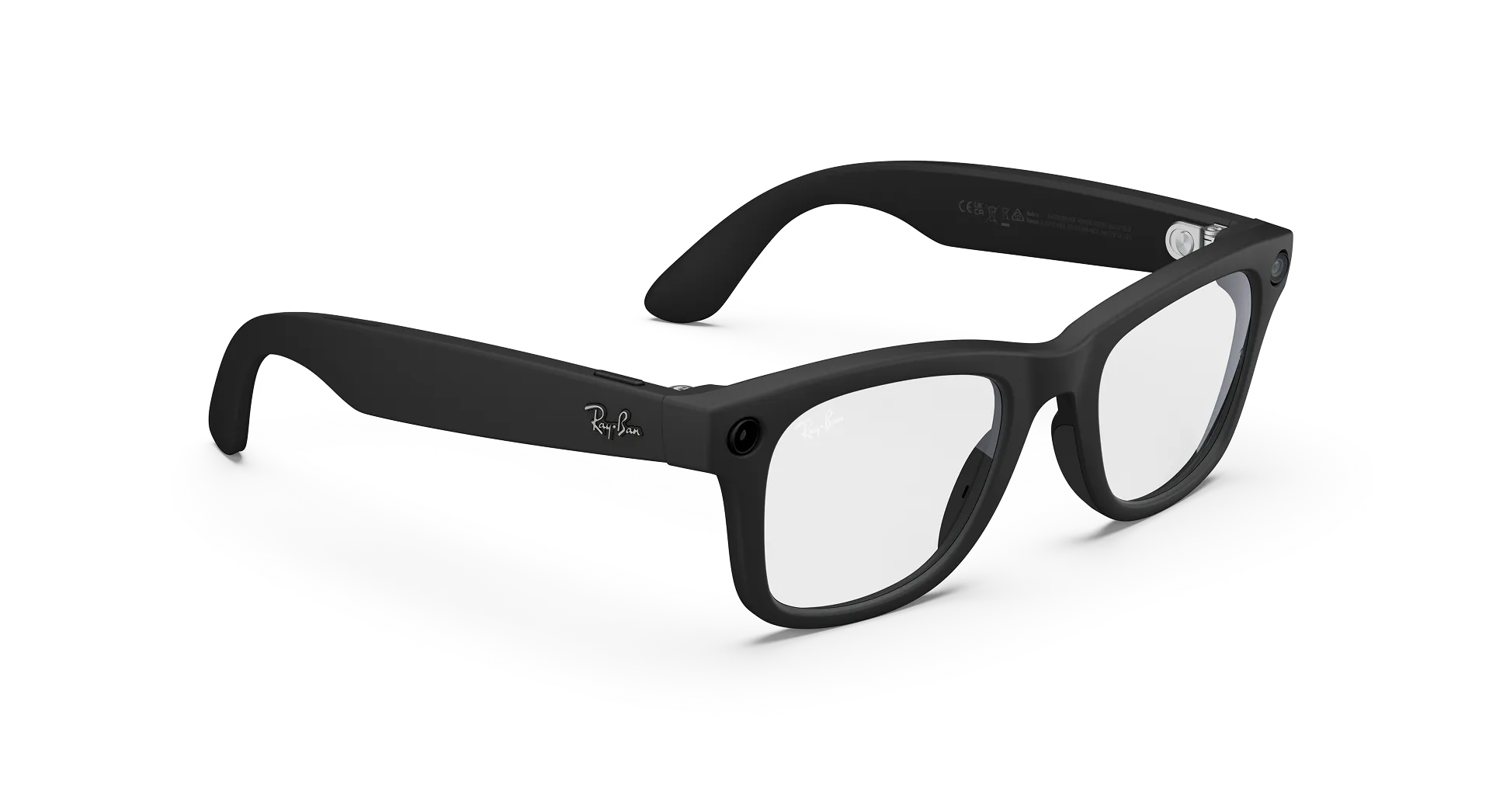 RayBan WayFarer Gen2 Matte Black (RW4012), Clear Lenses, S53 (L)